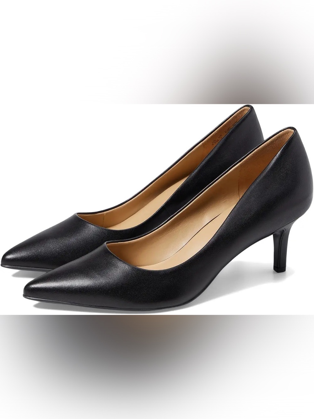 Naturalizer Black Pointed Toe Mid Heel Pumps Some Heel Damage